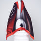 Ira scented scarf styled on a column, emphasizing the abstract face and expressive design.