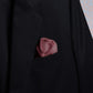 Solid dusty rose scented pocket square in suit pocket - luxury accessory by Freeque