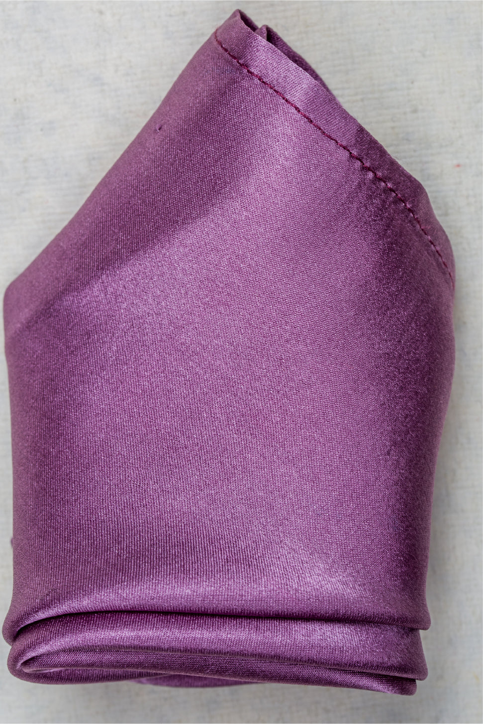 Solid onion pink scented pocket square folded - 100% satin silk by Freeque